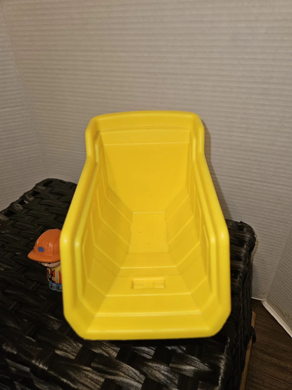 Bright Yellow & Orange Kids Dump Truck Toy with Removable Figurine